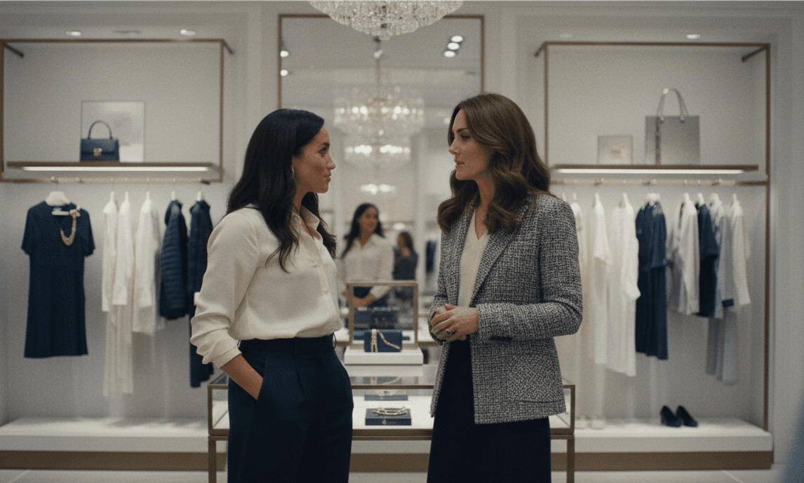 Meghan Markle and Kate Middleton Dazzle in ‘With Nothing Underneath’ Shirts